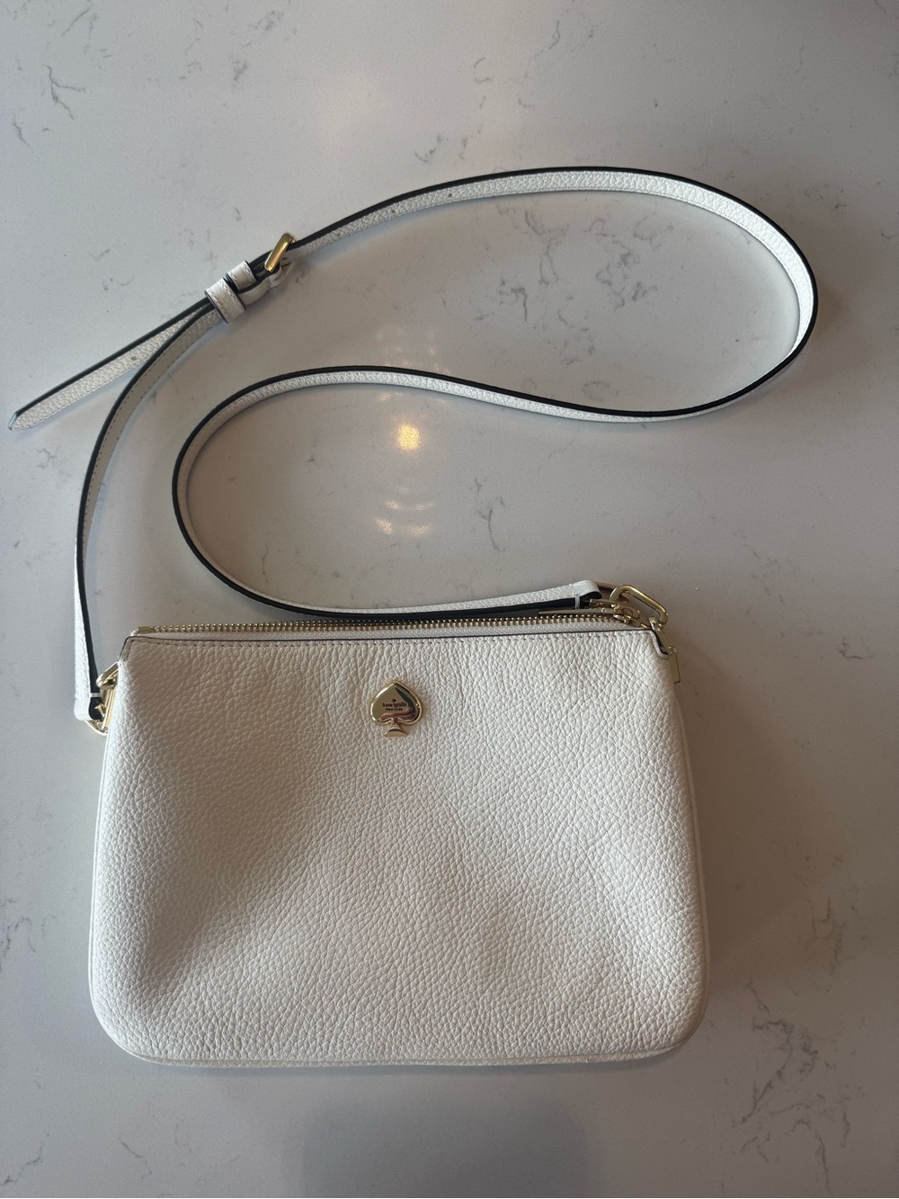 Kate Spade Kayla Ivory Pebbled Leather Crossbody Bag
